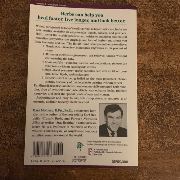 (3 for $20)Earl Mindell's Herb Bible softcover non fiction guc - Picture 2 of 5